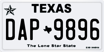 TX license plate DAP9896