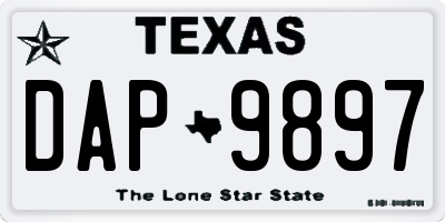 TX license plate DAP9897