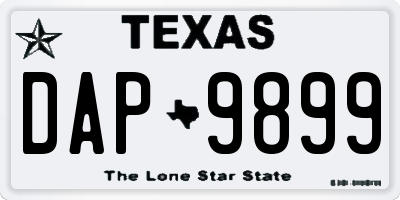 TX license plate DAP9899