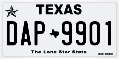 TX license plate DAP9901
