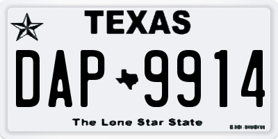 TX license plate DAP9914