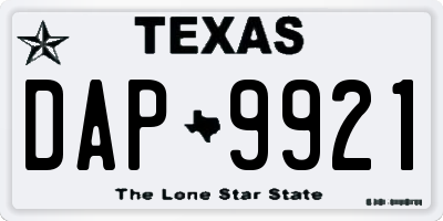 TX license plate DAP9921