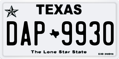 TX license plate DAP9930