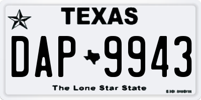 TX license plate DAP9943