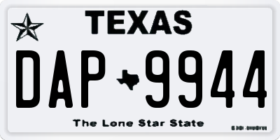 TX license plate DAP9944