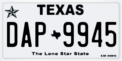 TX license plate DAP9945