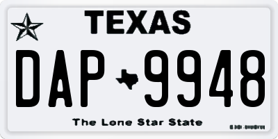 TX license plate DAP9948