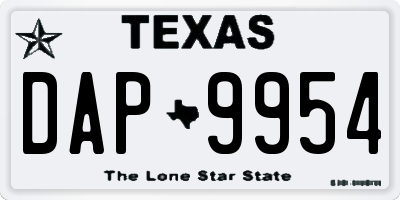 TX license plate DAP9954