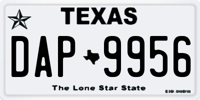 TX license plate DAP9956