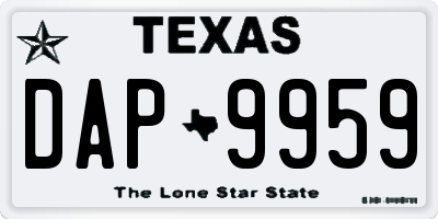 TX license plate DAP9959