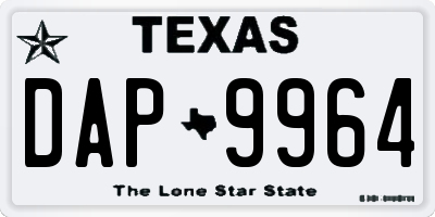 TX license plate DAP9964