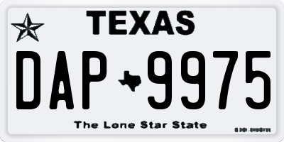 TX license plate DAP9975