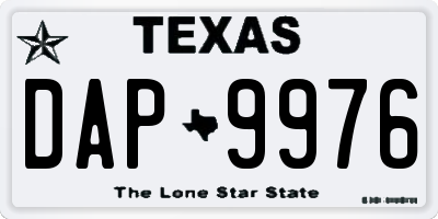TX license plate DAP9976