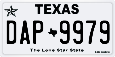 TX license plate DAP9979