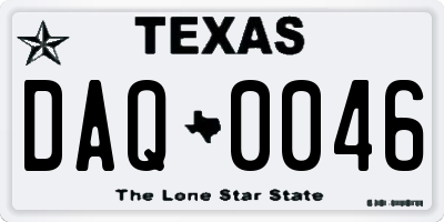 TX license plate DAQ0046