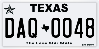 TX license plate DAQ0048