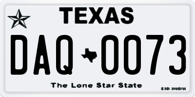 TX license plate DAQ0073