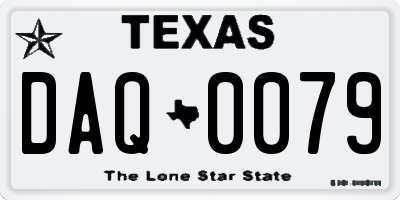 TX license plate DAQ0079