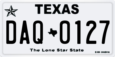 TX license plate DAQ0127