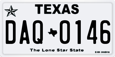 TX license plate DAQ0146