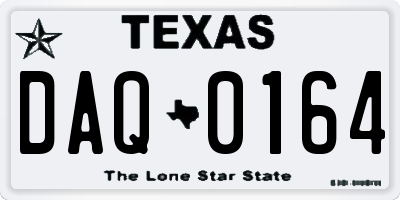 TX license plate DAQ0164