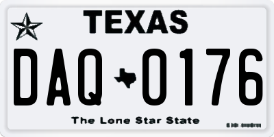 TX license plate DAQ0176