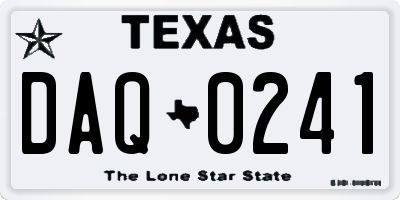 TX license plate DAQ0241