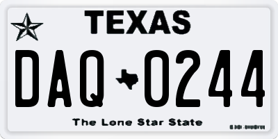 TX license plate DAQ0244