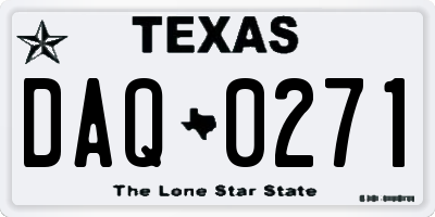 TX license plate DAQ0271