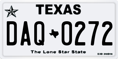TX license plate DAQ0272
