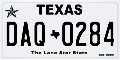 TX license plate DAQ0284