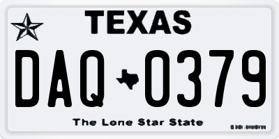 TX license plate DAQ0379