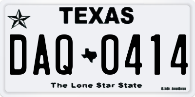 TX license plate DAQ0414