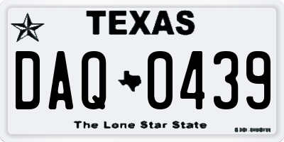 TX license plate DAQ0439