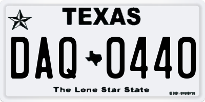 TX license plate DAQ0440