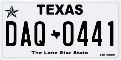 TX license plate DAQ0441