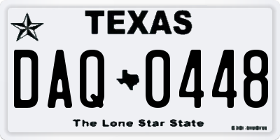 TX license plate DAQ0448