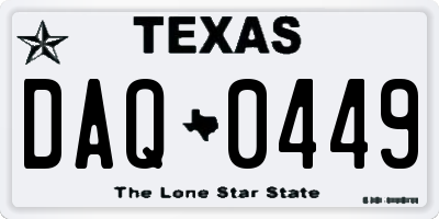 TX license plate DAQ0449
