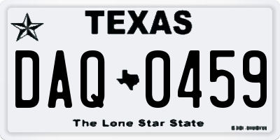TX license plate DAQ0459