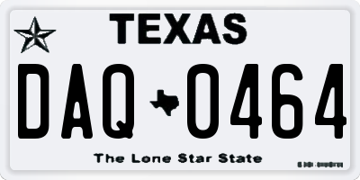 TX license plate DAQ0464