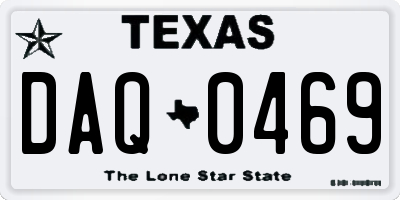 TX license plate DAQ0469