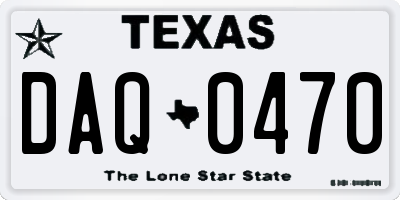 TX license plate DAQ0470