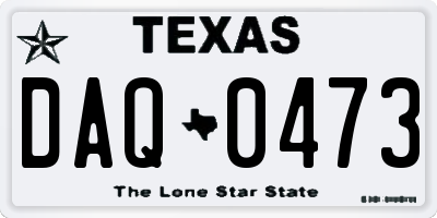 TX license plate DAQ0473