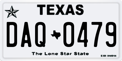 TX license plate DAQ0479