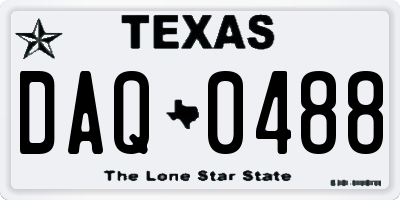 TX license plate DAQ0488