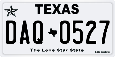 TX license plate DAQ0527