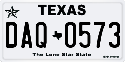 TX license plate DAQ0573