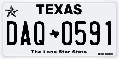 TX license plate DAQ0591