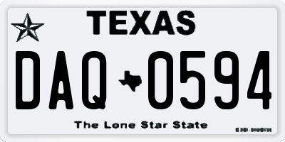 TX license plate DAQ0594