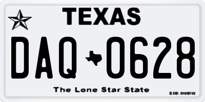 TX license plate DAQ0628
